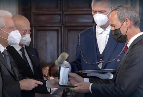MARCO NOCIVELLI RECEIVES THE INSIGNIA OF ORDINE AL MERITO DEL LAVORO (ORDER OF THE MERIT FOR LABOUR) FROM THE PRESIDENT OF THE ITALIAN REPUBLIC